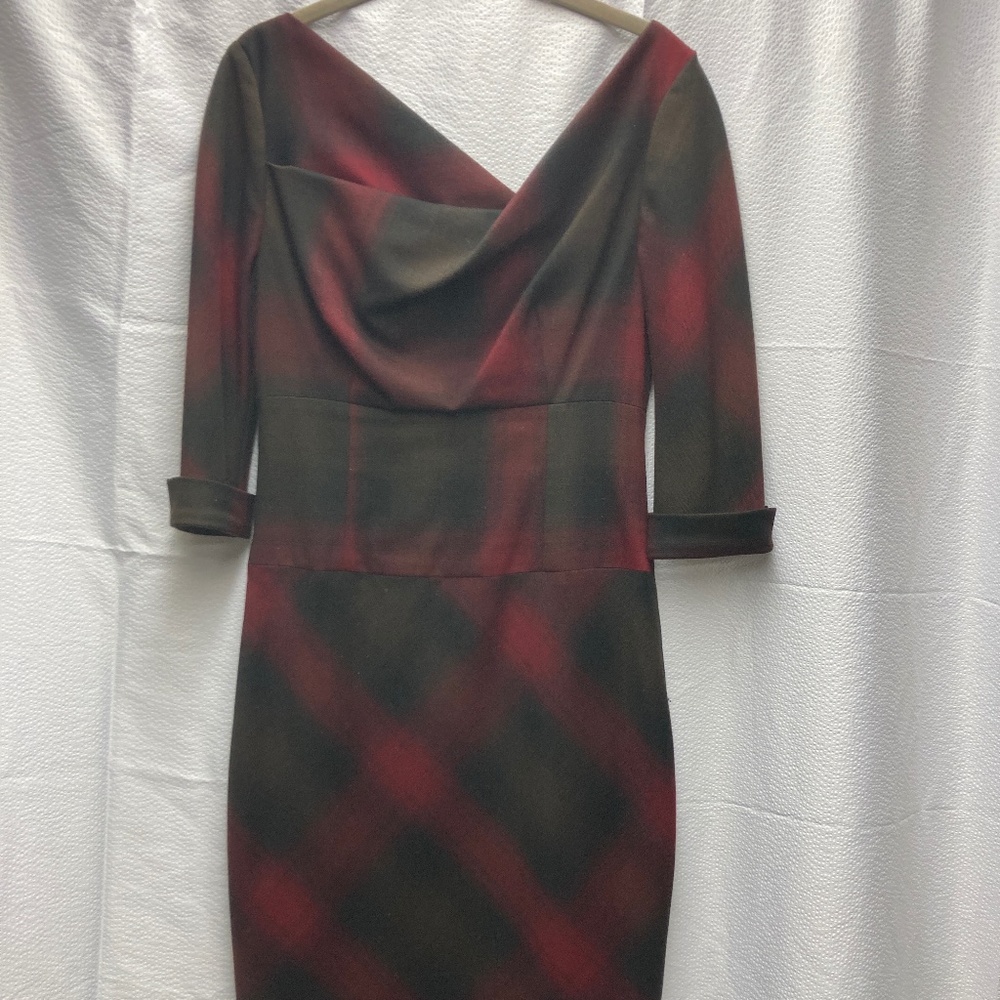 Black Halo Jackie O Plaid Dress